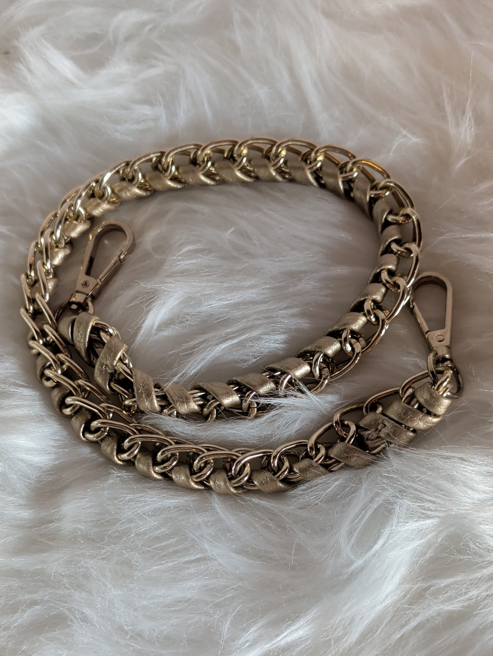 Gold Chain Crossbody Strap - Metallic Gold